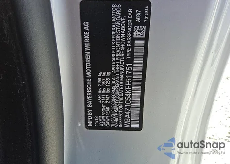 2019 BMW 430I from USA, damaged, VIN WBA4Z1C54KEE51751